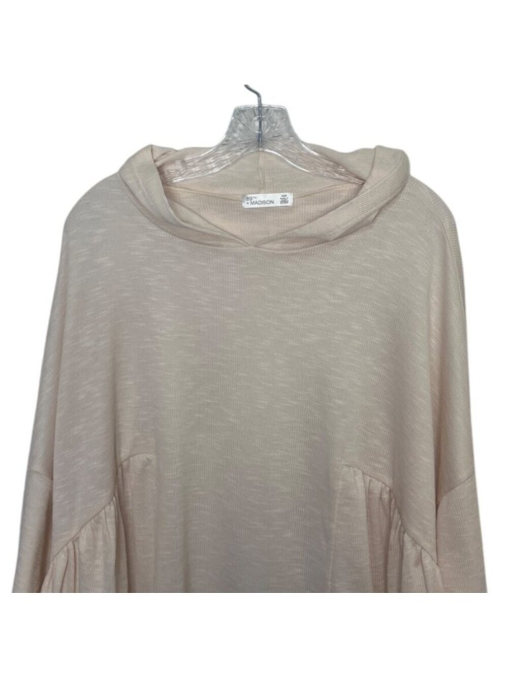 89th Madison Hoodie Pullover Shirt Womens Medium Oatmeal New - Picture 3 of 8